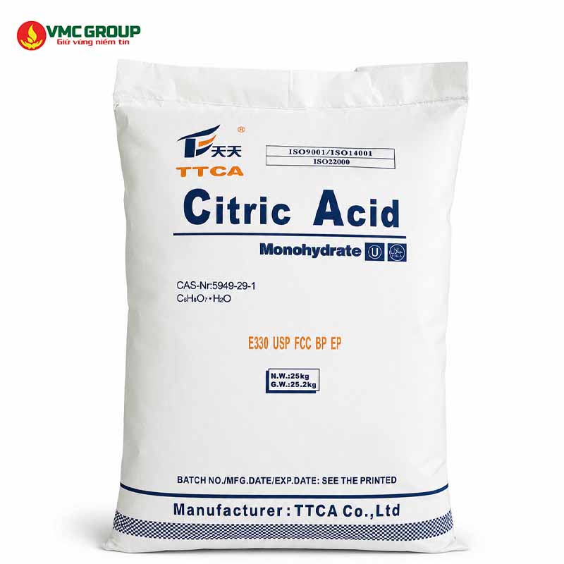 ACID CITRIC MONOHYDRATE TTCA TRUNG QUOC BAO 25KG