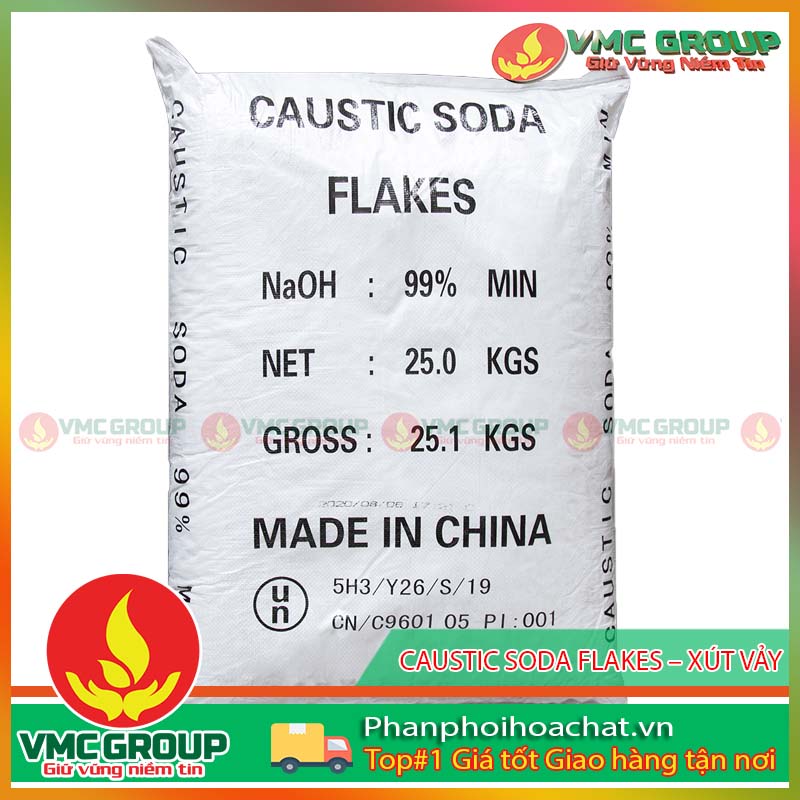 CAUSTIC SODA FLAKES – NaOH (TRUNG QUỐC) 99% DV