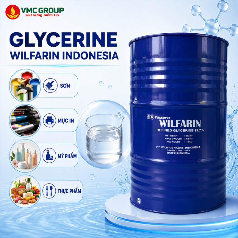 GLYCERINE C3H8O3 WILFARIN PHUY 250KG INDONESIA