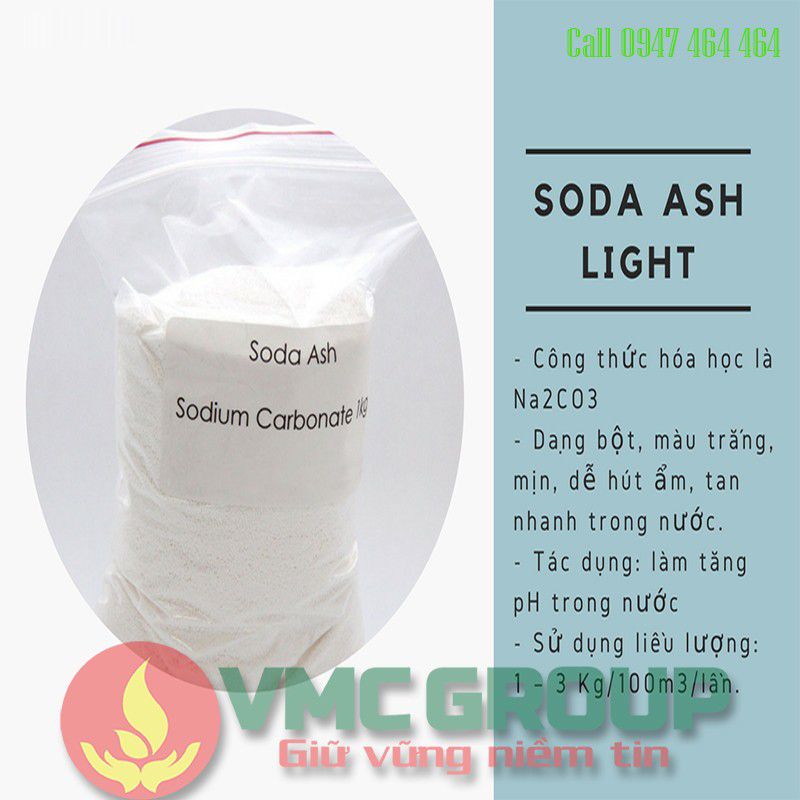Hóa chất soda Ash Light - Na2CO3 làm tăng pH trong nước bể bơi