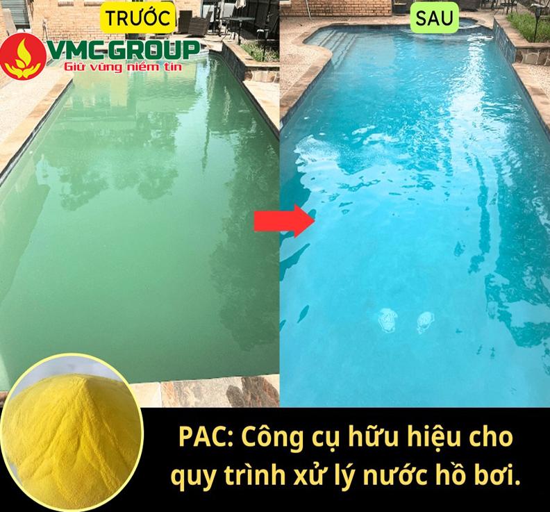Sử dụng hóa chất trợ lắng PAC làm trong nước bể bơi