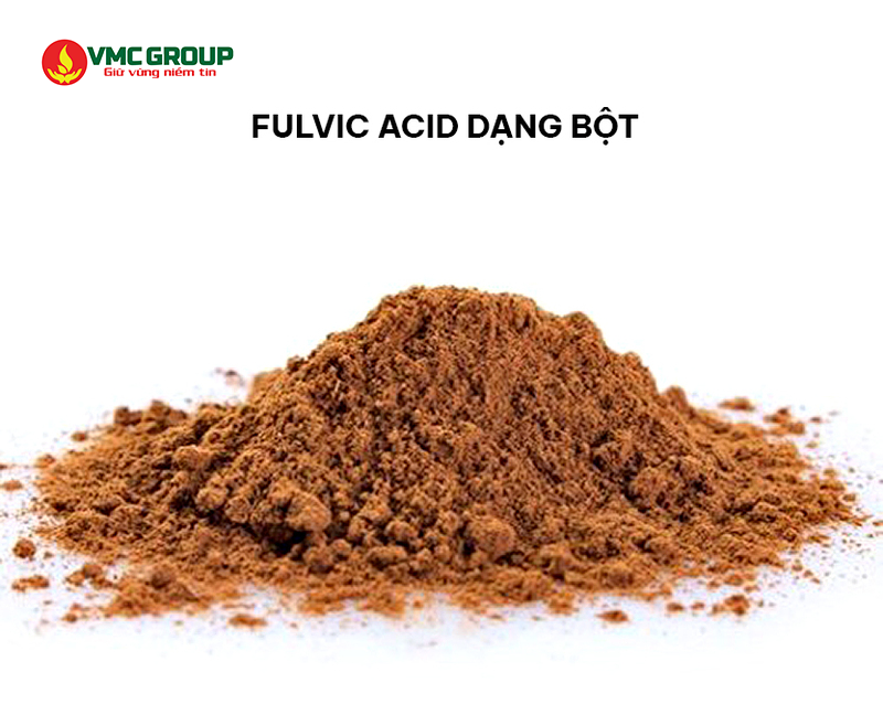 Acid Fulvic có dạng bột màu vàng nhạt đến vàng nâu