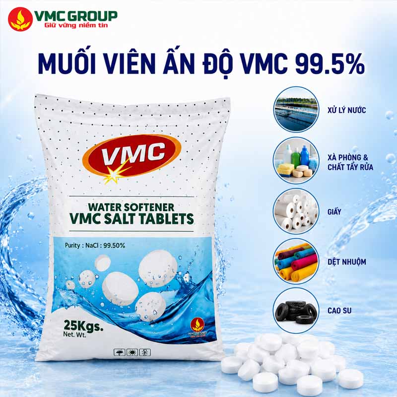 MUOI VIEN VMC AN DO 99.5% - MUOI HOAN NGUYEN BAO 25KG