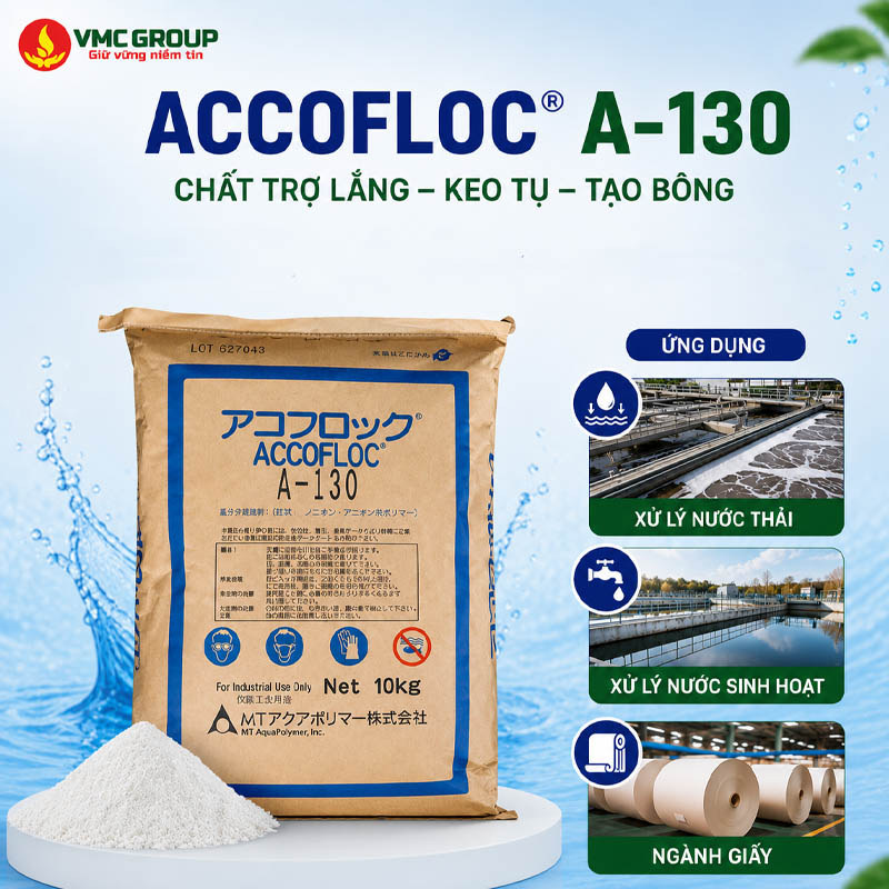 CHAT TRO KEO TU POLYMER A130 ACCOFLOC NHAT BAN BAO 10KG