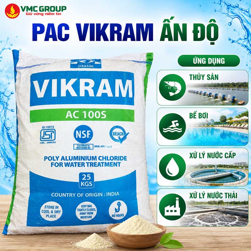 PAC AN DO VIKRAM BAO 25KG HOA CHAT XU LY NUOC