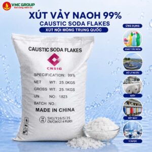 XÚT VẢY NAOH 99% - CAUSTIC SODA FLAKES TRUNG QUỐC NỘI MÔNG BAO 25KG