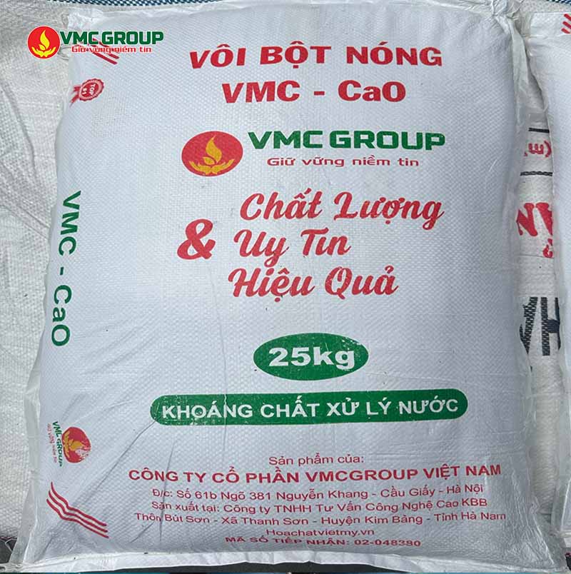 Vôi CaO được dùng làm hóa chất xử lý nước thủy sản phổ biến