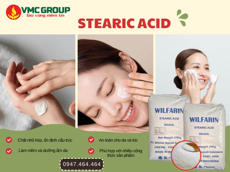 Ứng dụng của Stearic Acid trong dược mỹ phẩm có độ tinh khiết cao