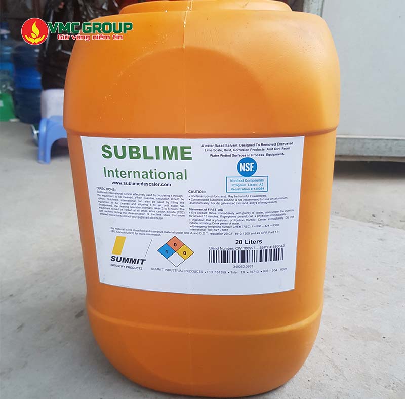 Sublime là chất tẩy cáu cặn đường ống hiệu quả