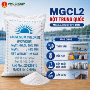 MAGNESIUM CHLORIDE POWDER TRUNG QUỐC BAO MẶT TRỜI – MGCL2 BỘT BAO 25KG