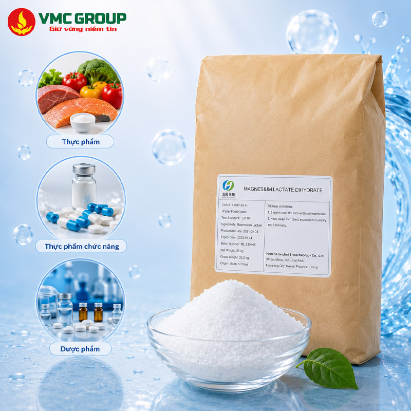 MAGNESIUM LACTATE TRUNG QUOC BAO 25KG