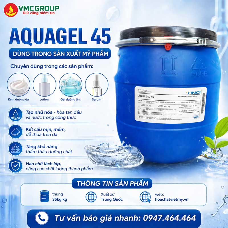 Aquagel 45 là gì và vai trò trong mỹ phẩm 