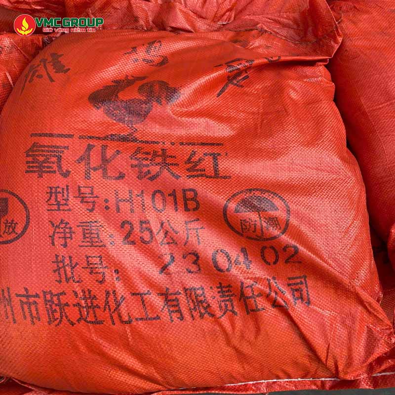 OXIT SAT DO H101B BAO 25KG NHA MAY CON GA - Fe2O3 TRUNG QUOC