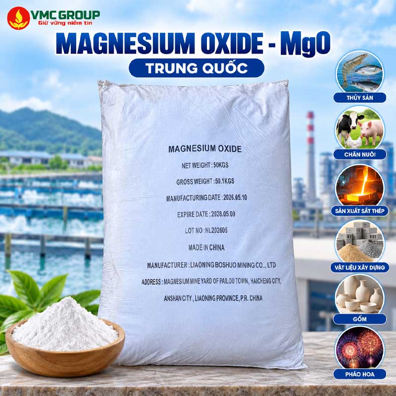 MAGNESIUM OXIDE - MAGIE OXIT - MgO TRUNG QUOC BAO 50KG