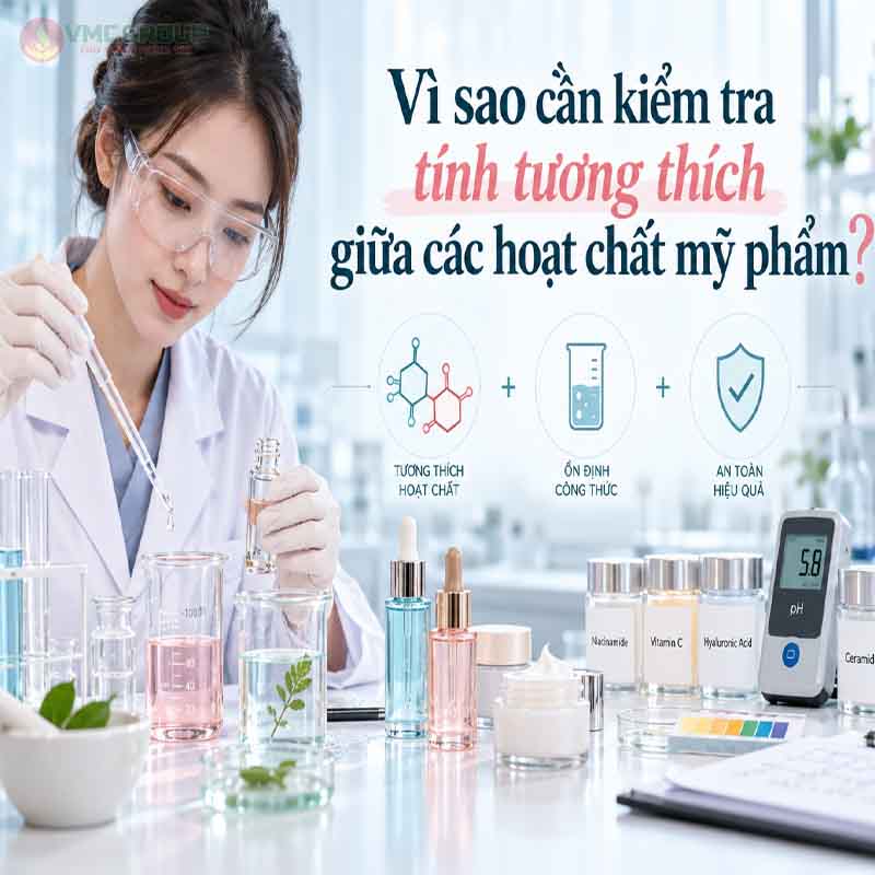 Cần kiểm tra tính tương thích giữa các hoạt chất mỹ phẩm